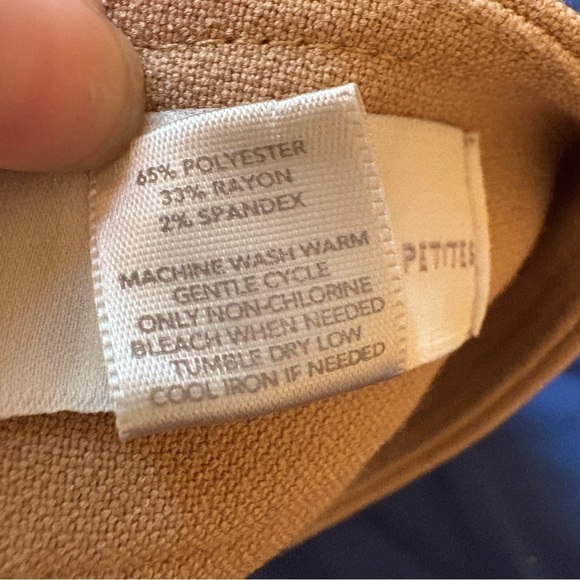 LOFT Ann Taylor 4P Petite Tan Button-Front Pencil Skirt Career Stretch Work - Picture 4 of 4